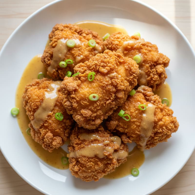 Crispy Buttermilk Fried Chicken with Honey-Mustard