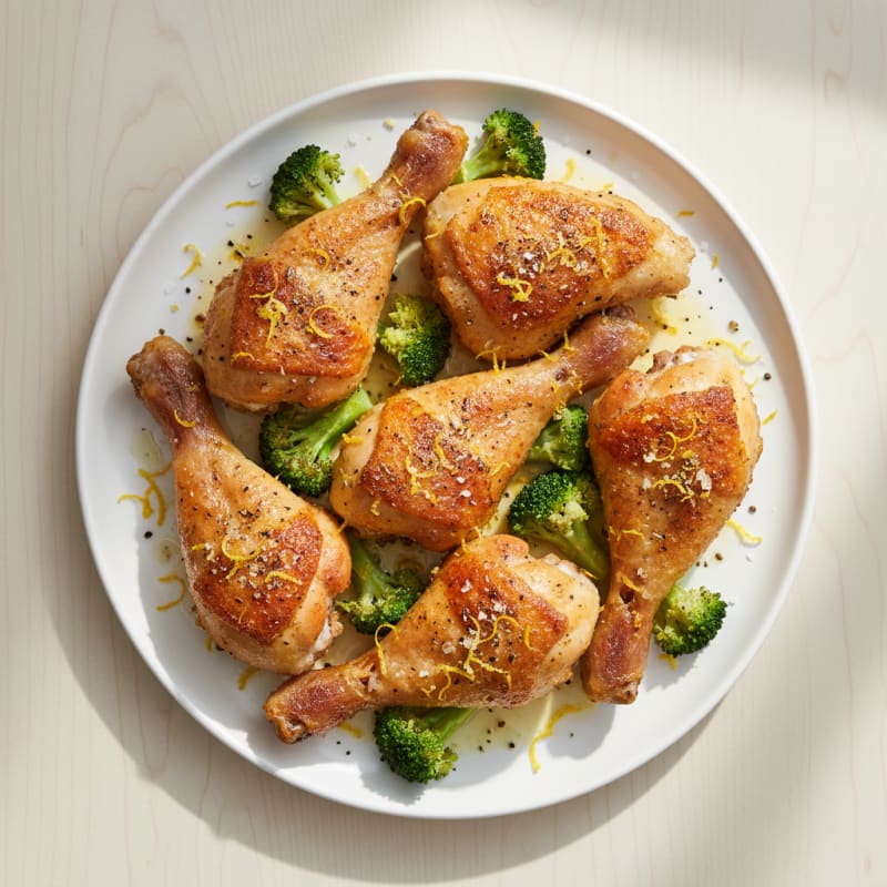 Crispy Roasted Lemon-Herb Chicken Legs