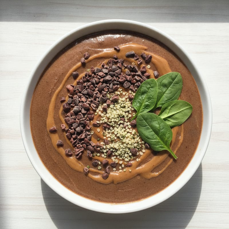 High-Protein Chocolate Peanut Butter Smoothie Bowl