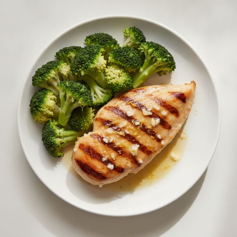 Grilled Chicken Breast with Steamed Broccoli
