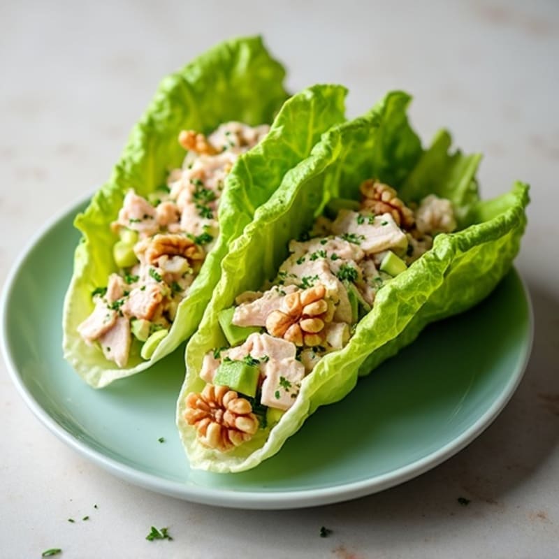 Creamy Fresh Herb Chicken Salad Lettuce Wraps