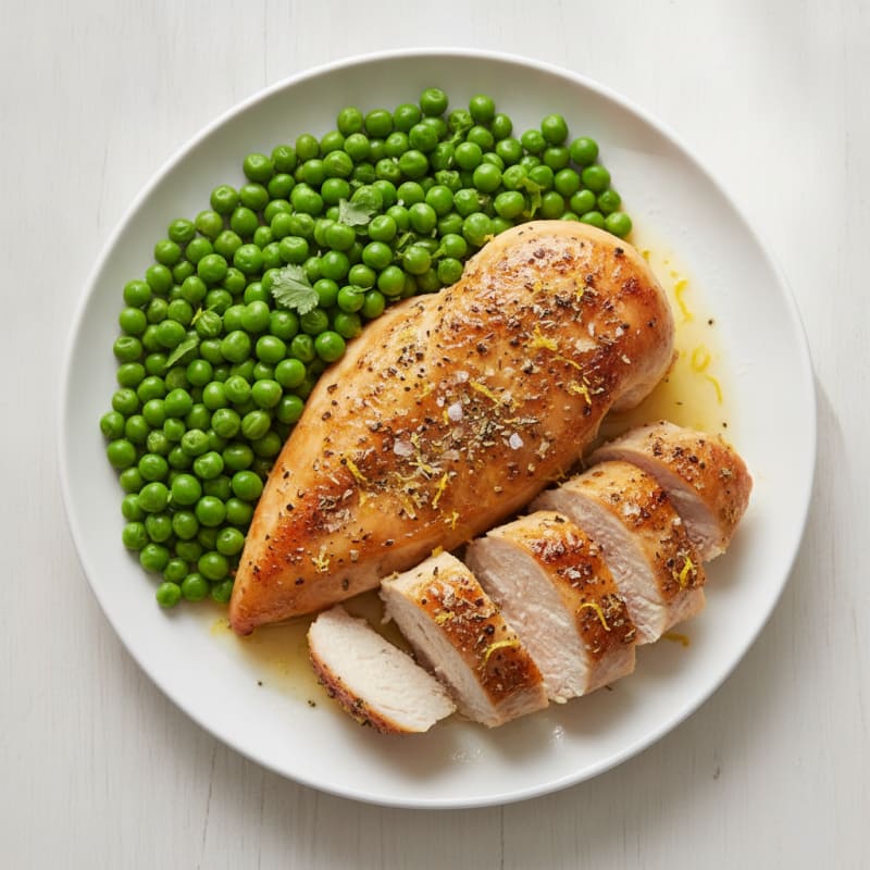 Lemon-Herb Roasted Chicken with Peas