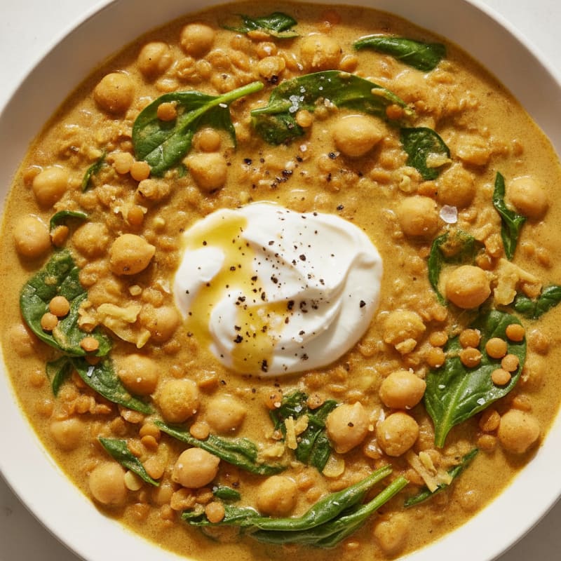 Lentil and Chickpea Coconut Curry