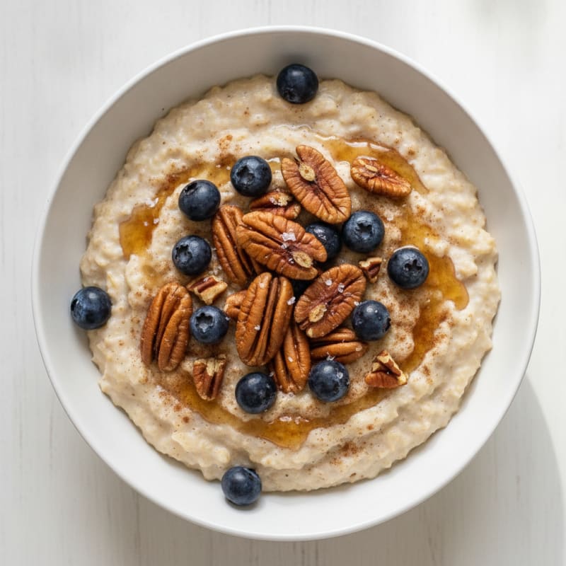 Maple Pecan Oatmeal with Berries