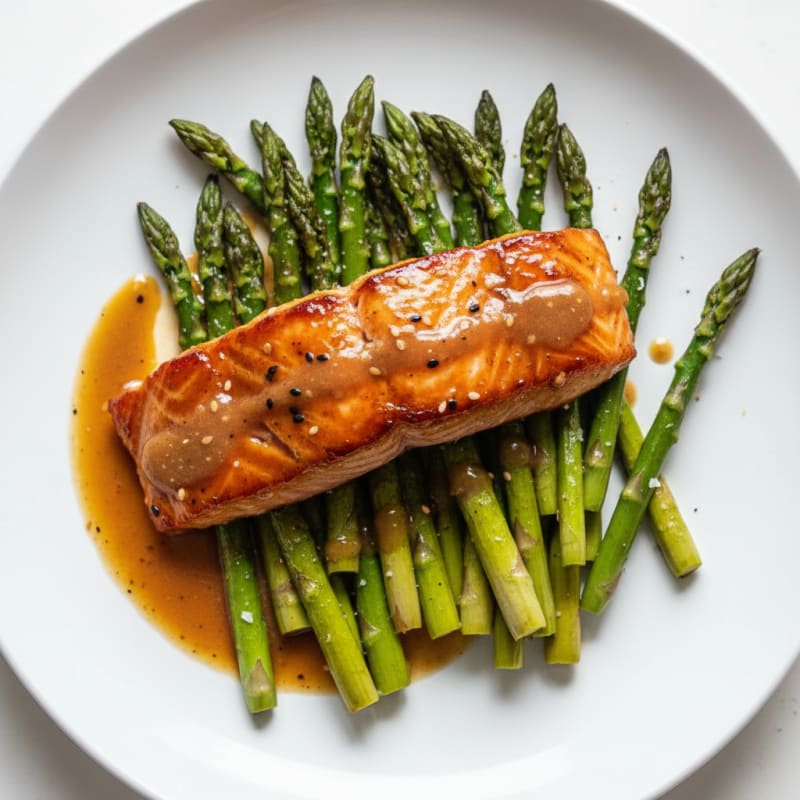 Teriyaki Glazed Salmon with Asparagus