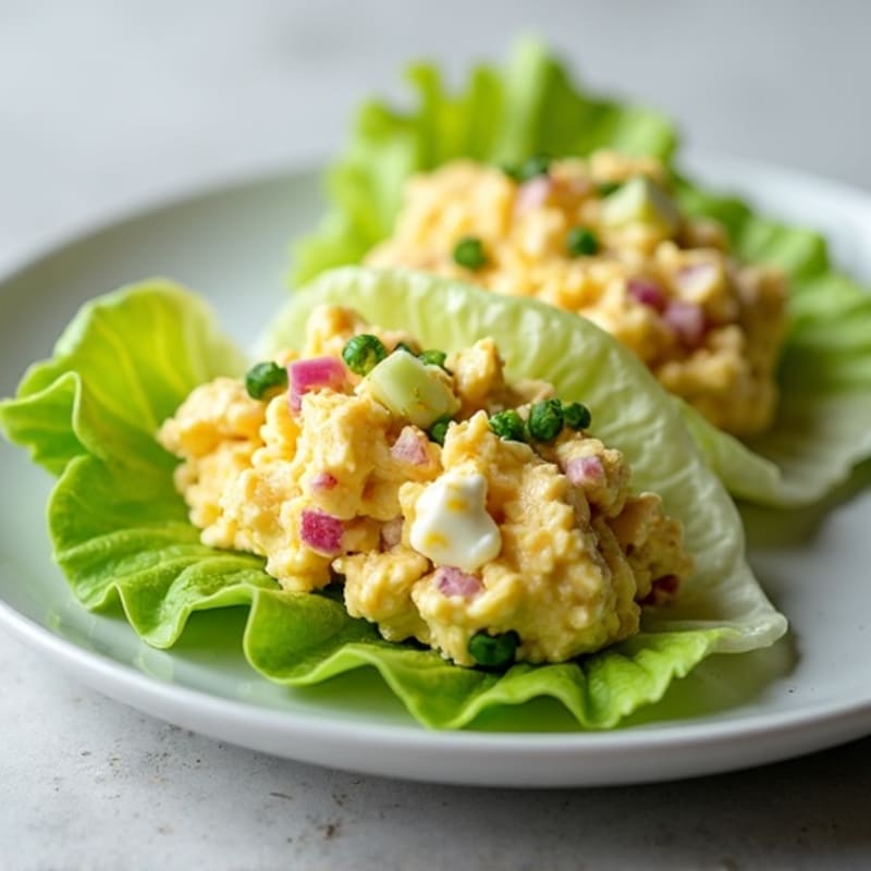 Creamy High-Protein Egg Salad Lettuce Wraps