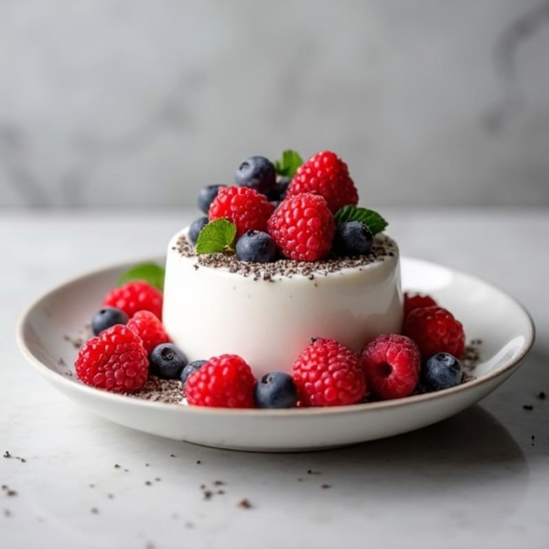 Greek Yogurt Protein Mousse with Mixed Berries