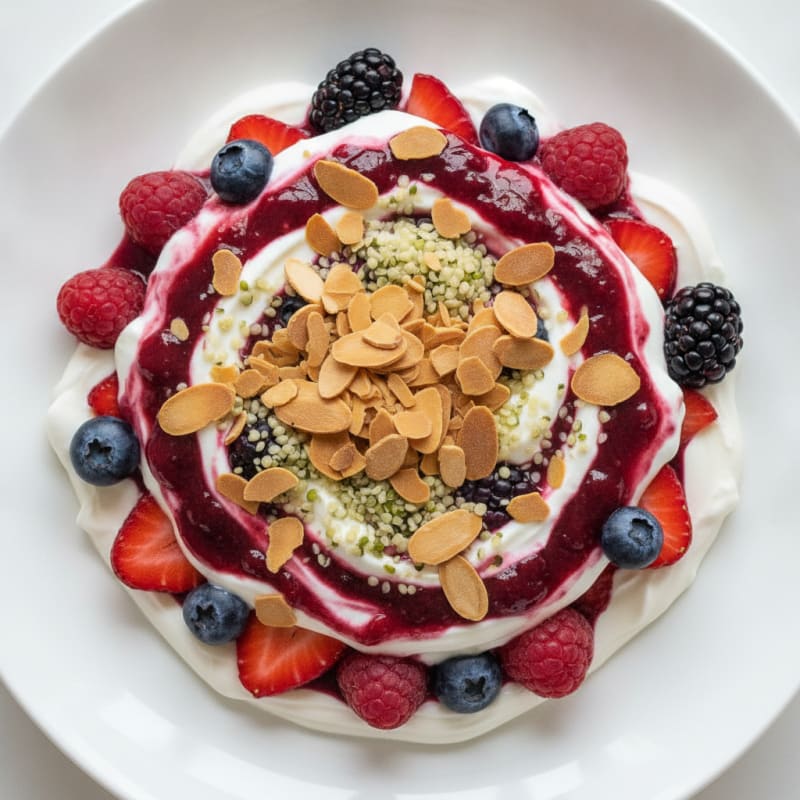 Greek Yogurt Protein Parfait with Mixed Berries