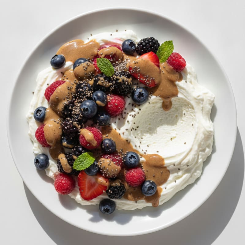 Silky Greek Yogurt Protein Pudding with Berries