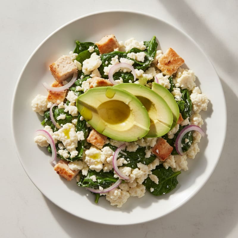 Egg White Scramble with Spinach and Turkey Breast