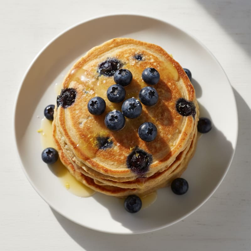 Blueberry Ricotta Pancakes with Lemon Zest