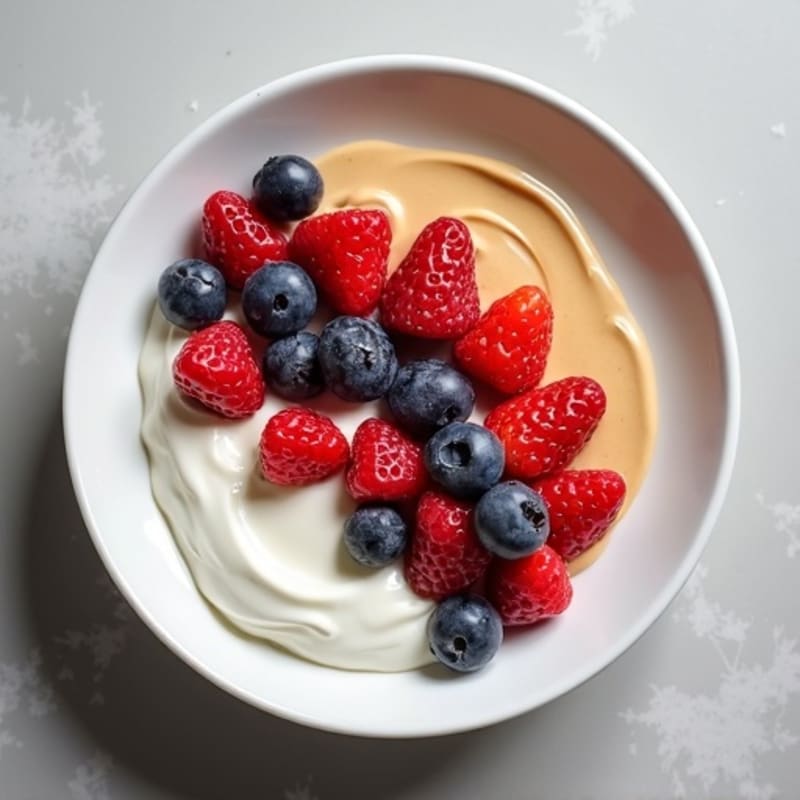 Greek Yogurt Protein Bowl with Almond Butter and Mixed Berries