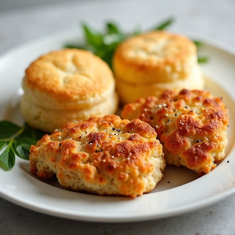 Crispy Baked Chicken Thighs with Fluffy Cheddar Drop Biscuits