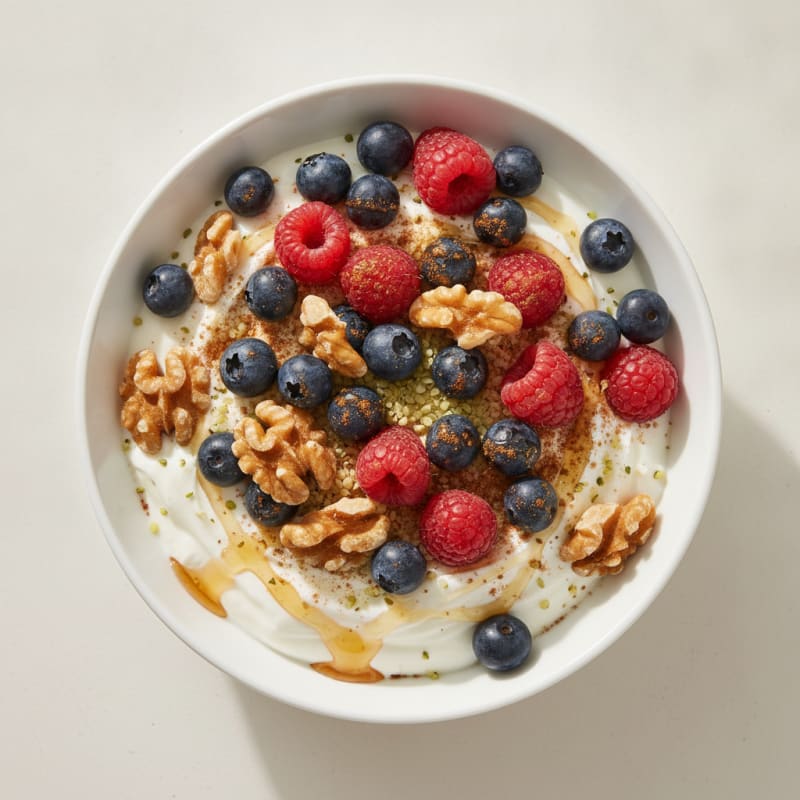 High-Protein Berry and Nut Yogurt Bowl