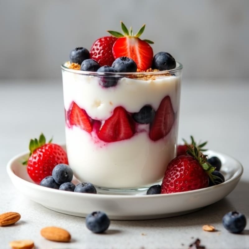 Greek Yogurt Protein Parfait with Berries and Almonds