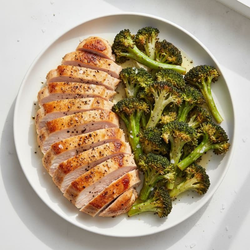 Seared Turkey Breast with Roasted Broccoli