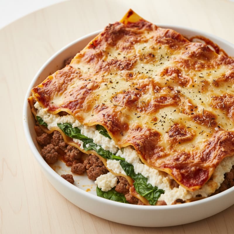 Creamy Baked Beef Lasagna with Ricotta