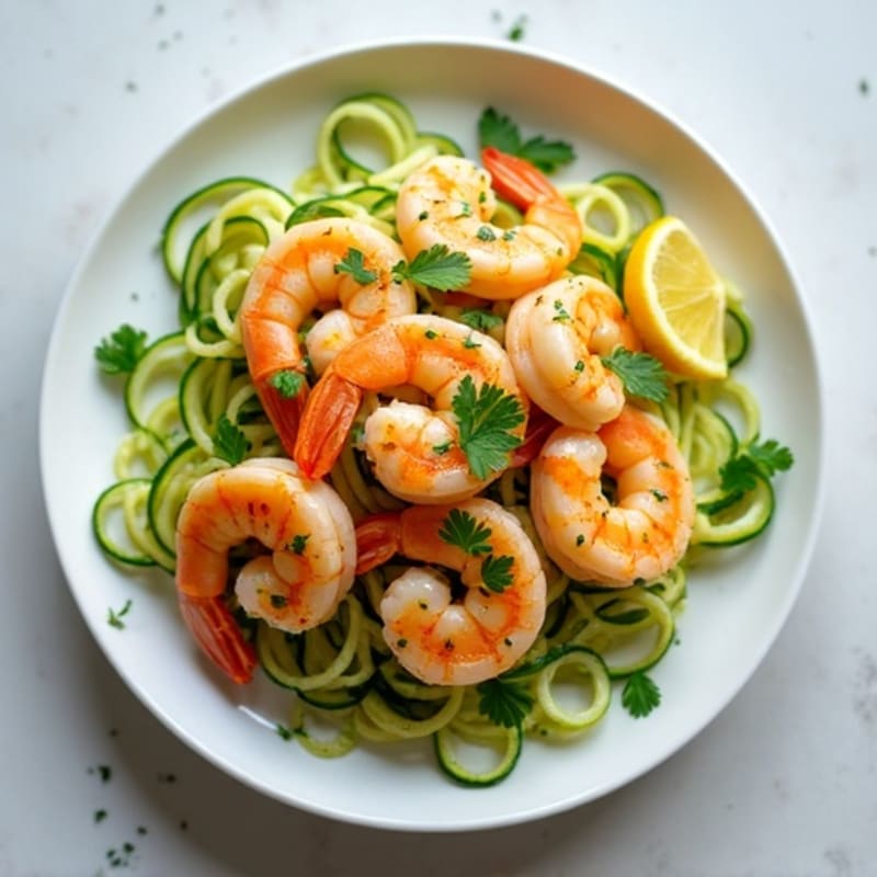 Garlic Lemon Shrimp with Fresh Zucchini Noodles