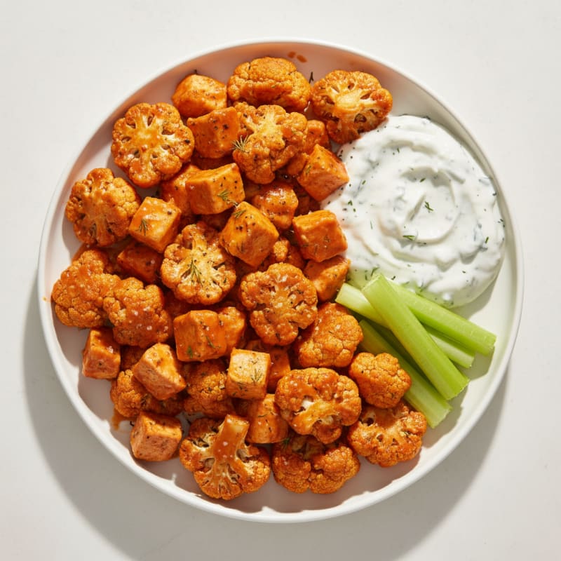 Buffalo Cauliflower Bites with Ranch Dip