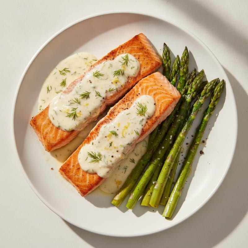 Pan-Seared Salmon with Lemon-Dill Sauce