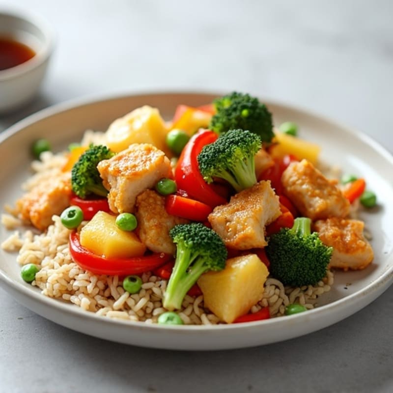Crispy Pineapple Chicken Stir-Fry with Fresh Vegetables