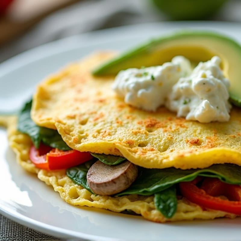 Egg White Veggie Omelette with Cottage Cheese