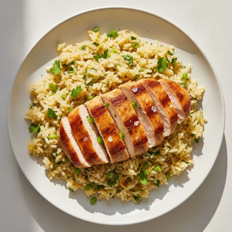 Lemon Herb Rice Pilaf with Seared Chicken