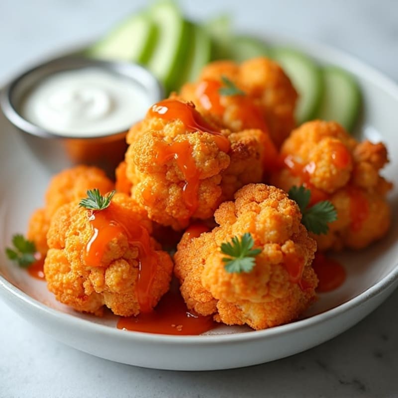 Crispy Buffalo Roasted Cauliflower Bites