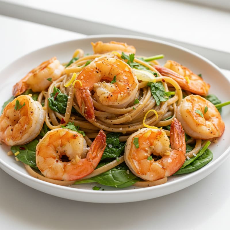 Garlic Butter Shrimp Linguine