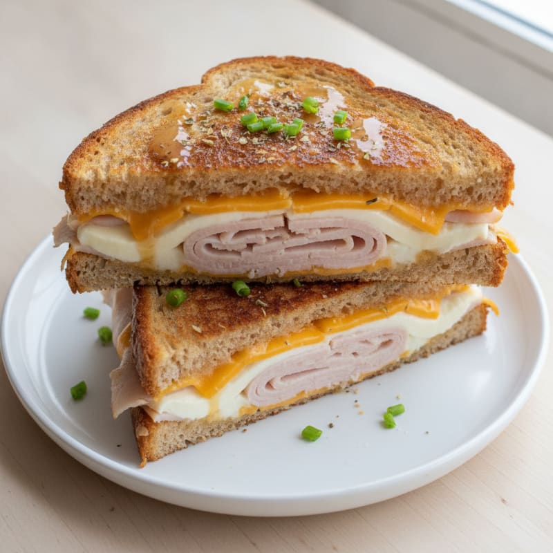 Triple-Decker Grilled Cheese Sandwich