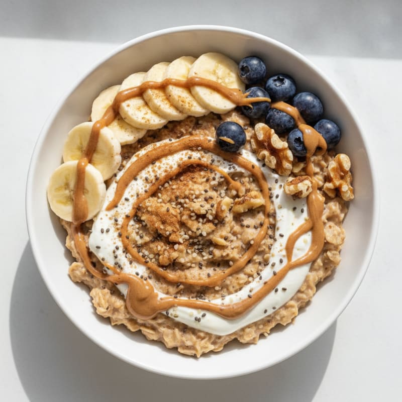 Peanut Butter Banana Protein Overnight Oats