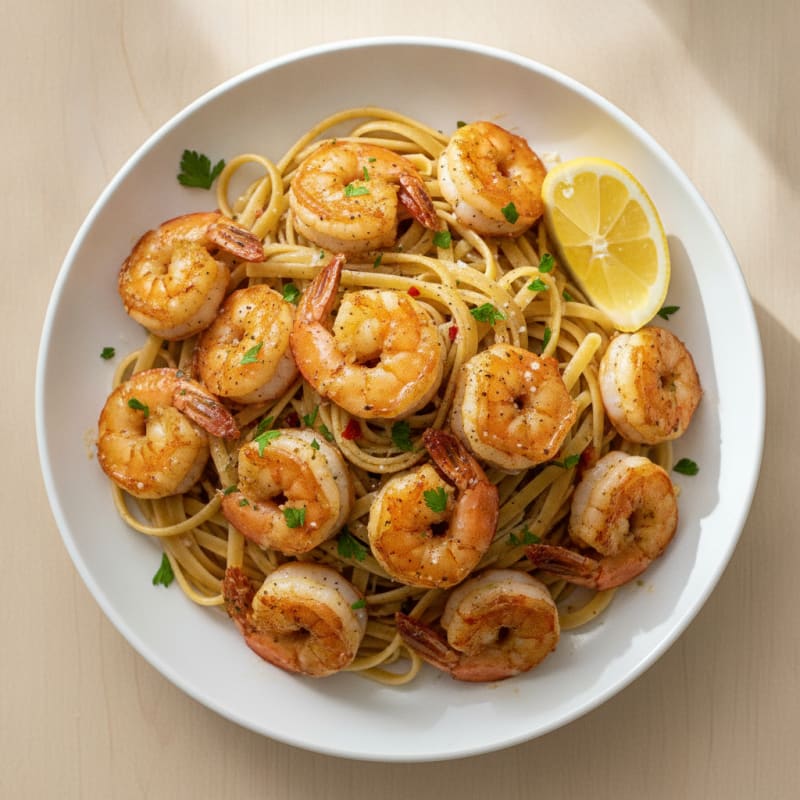 Garlic Butter Shrimp Scampi with Linguine