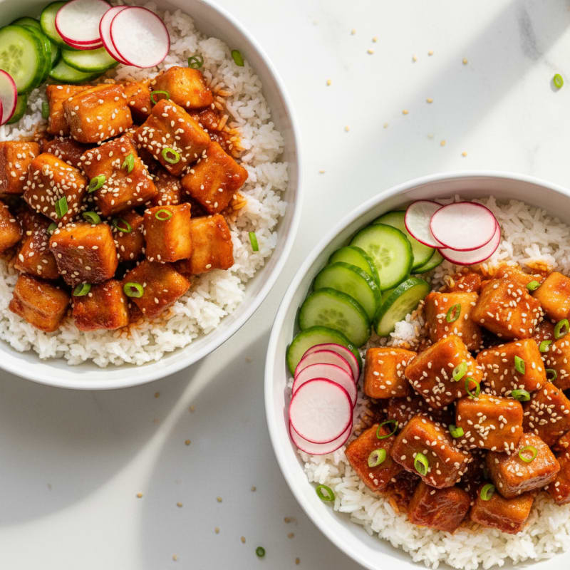 Spicy Gochujang Pork Belly Bowls