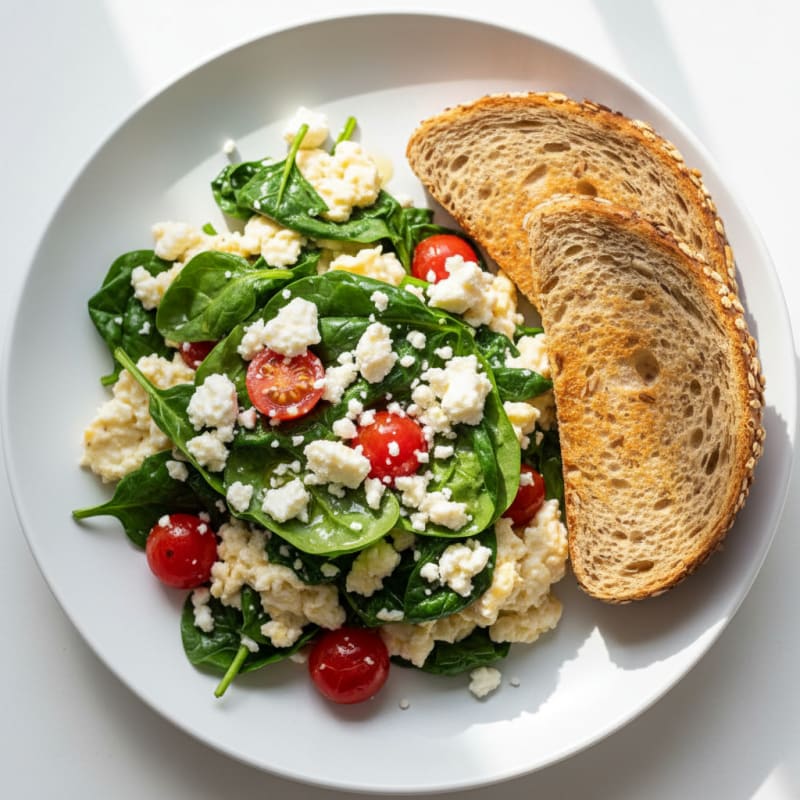 Egg White Scramble with Spinach and Feta