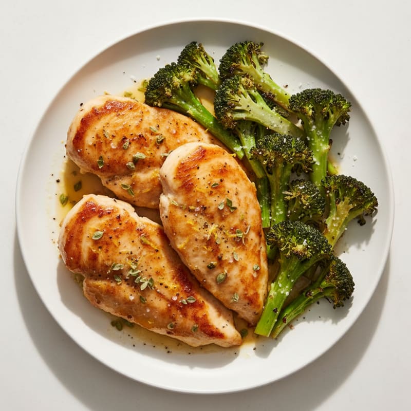 Tender Lemon-Herb Chicken and Roasted Broccoli