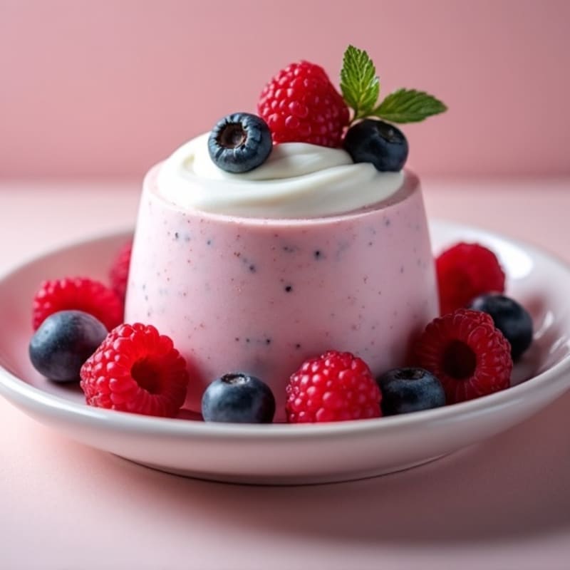 Silky Greek Yogurt Protein Mousse with Mixed Berries