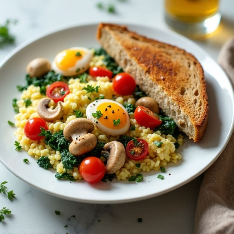 Fluffy Herb-Spinach Egg White Scramble