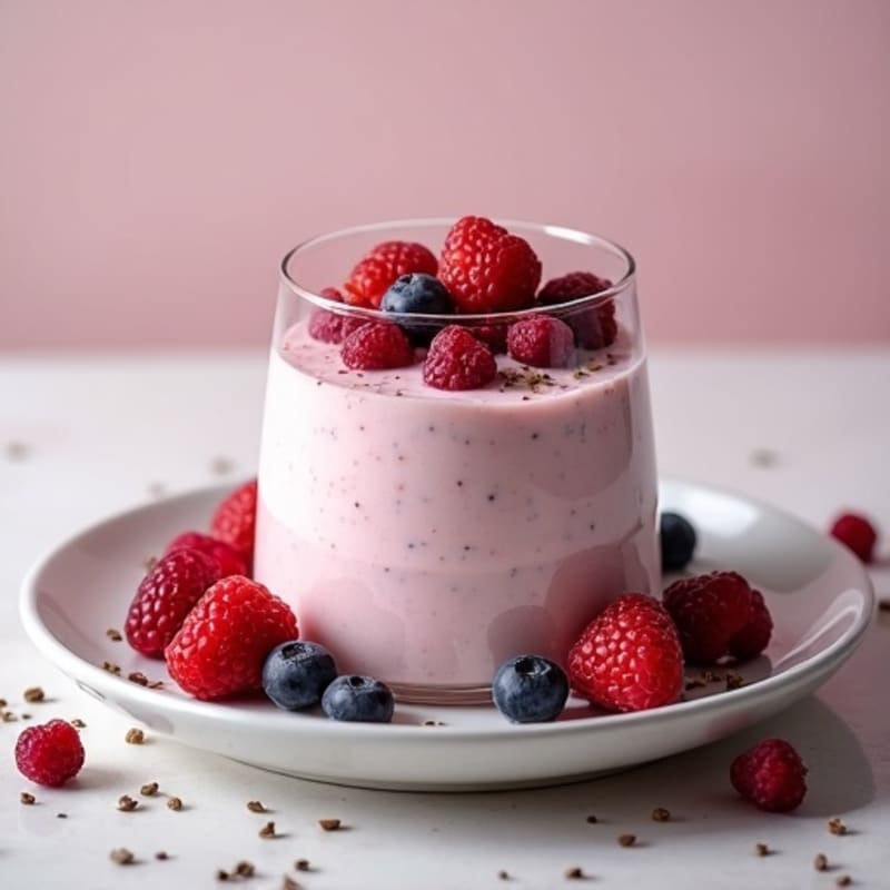 Silky Greek Yogurt Protein Pudding with Mixed Berries