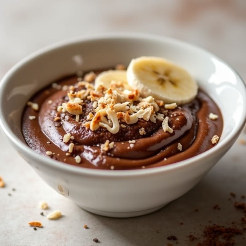 Silky Chocolate Protein Pudding with Toasted Coconut