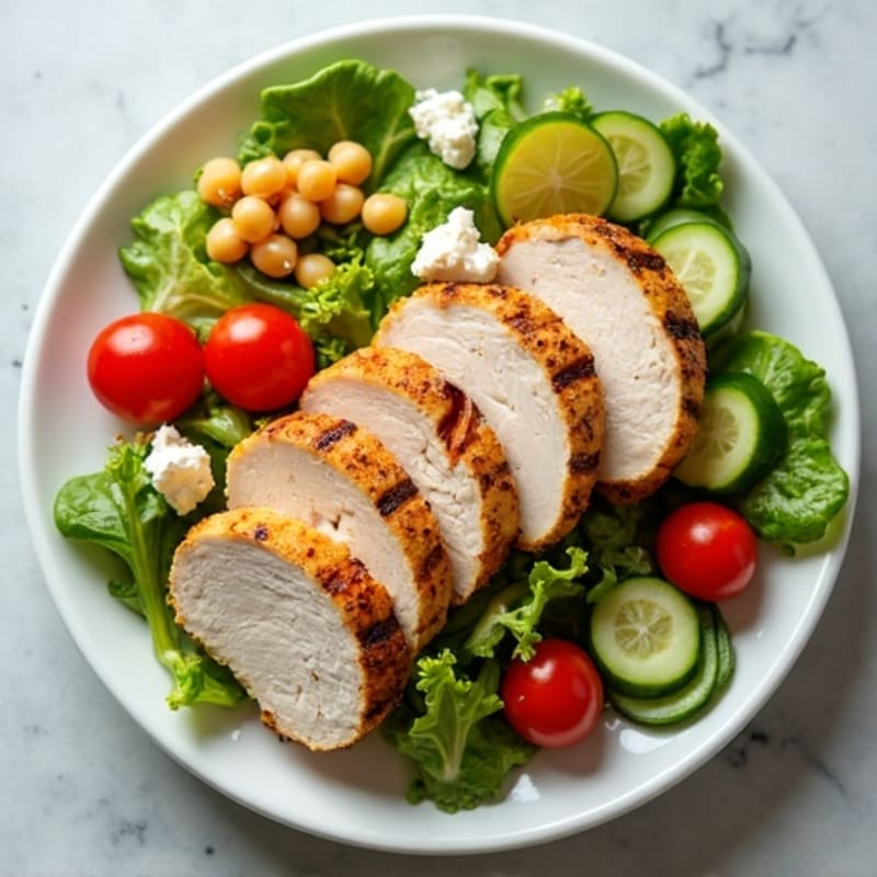 Grilled Turkey Breast Salad with Chickpeas and Lemon Vinaigrette