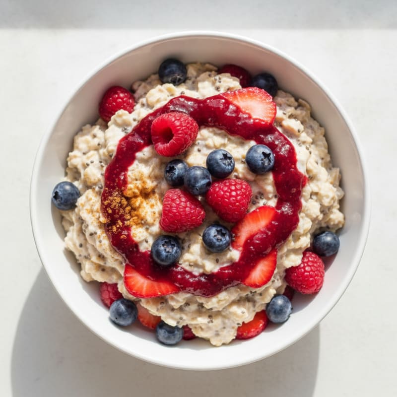 Berry Greek Yogurt Overnight Oats