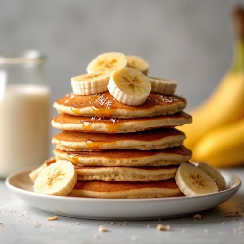 Fluffy Protein Pancakes with Warm Caramelized Bananas