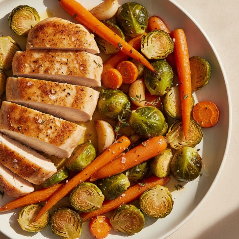 Pan-Seared Chicken with Roasted Vegetables