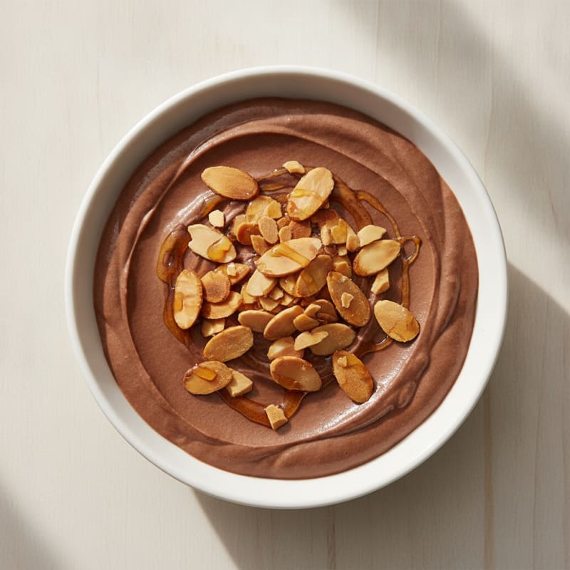 Creamy Chocolate Protein Pudding with Toasted Almonds