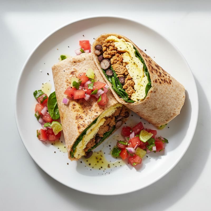 Loaded Breakfast Burrito with Salsa