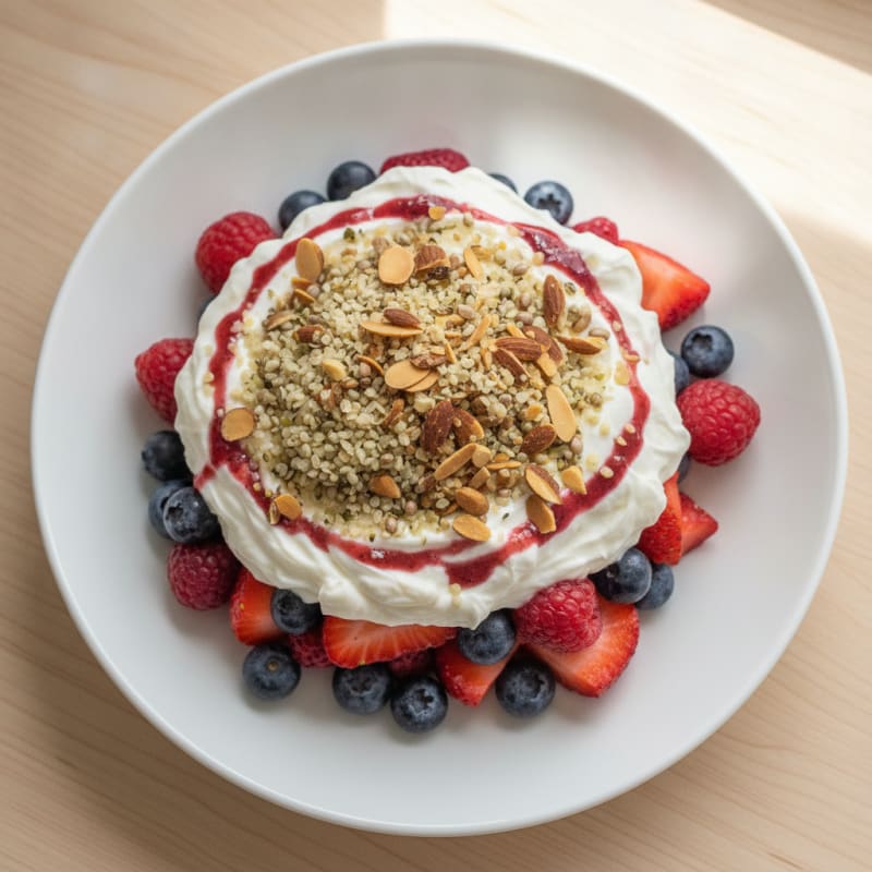 Greek Yogurt Protein Parfait with Mixed Berries