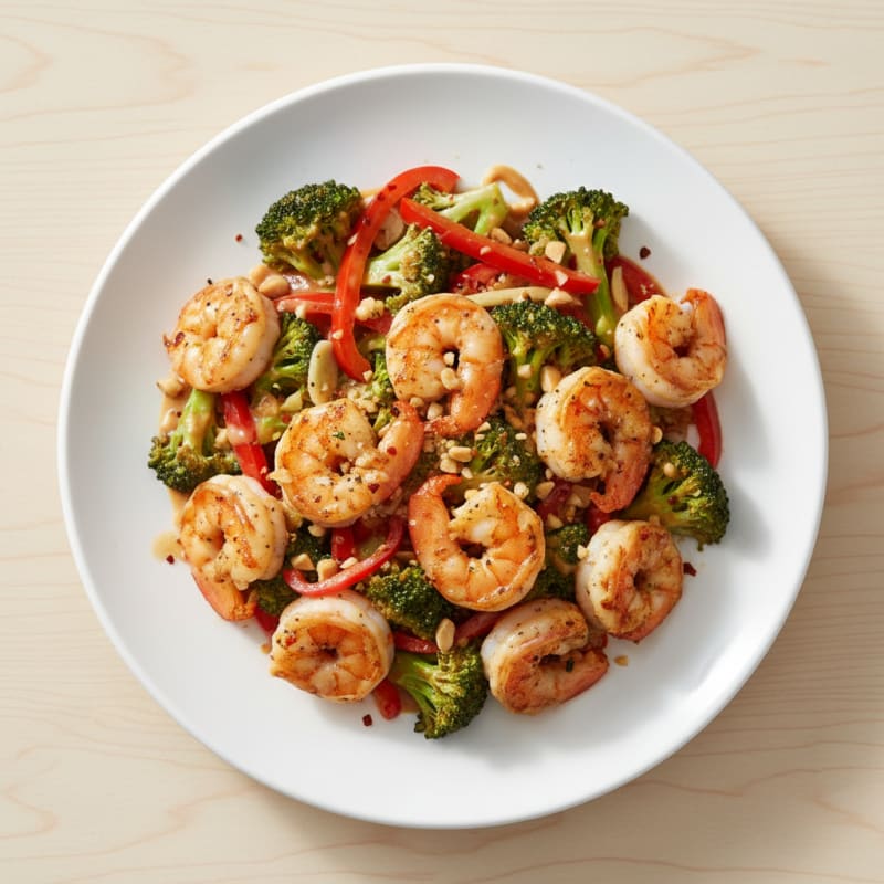 Zesty Peanut Shrimp and Broccoli Stir-Fry