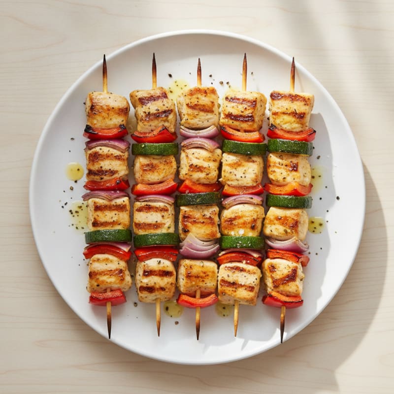Grilled Chicken and Vegetable Skewers