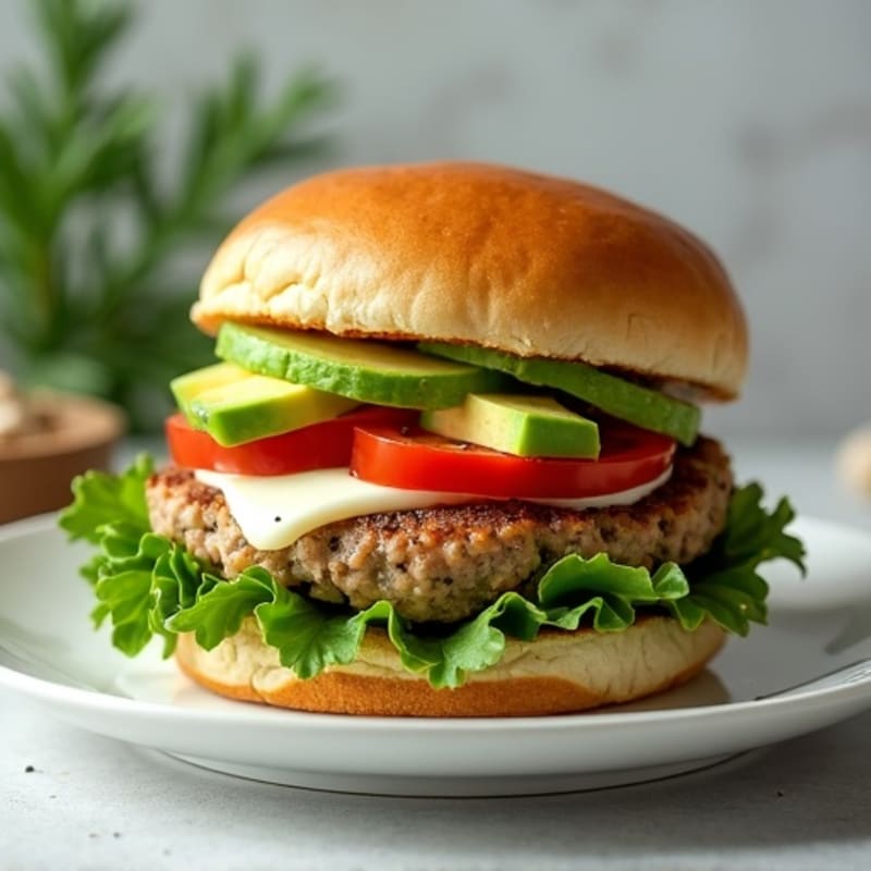 Lean Turkey Spinach Burger with Avocado