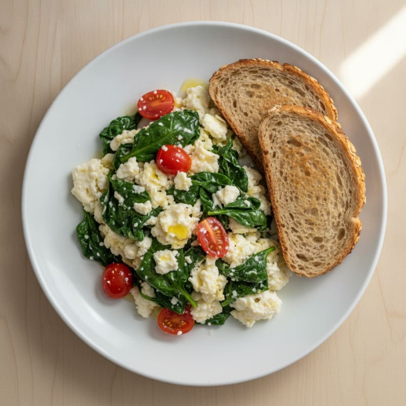 Egg White Scramble with Spinach and Feta